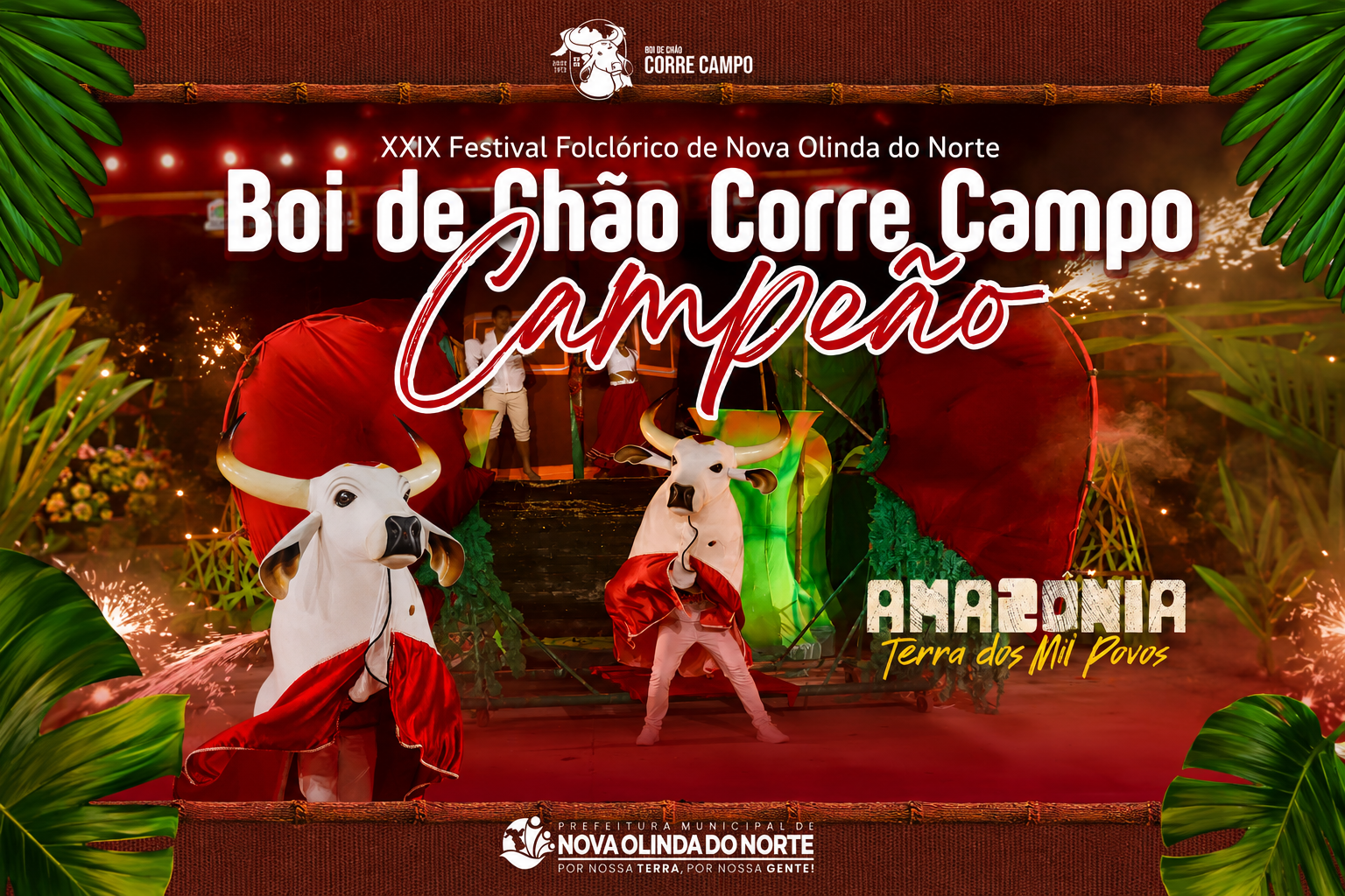 Boi de Chão Corre Campo emociona o público com o tema “Amazônia: Terra dos Mil Povos”