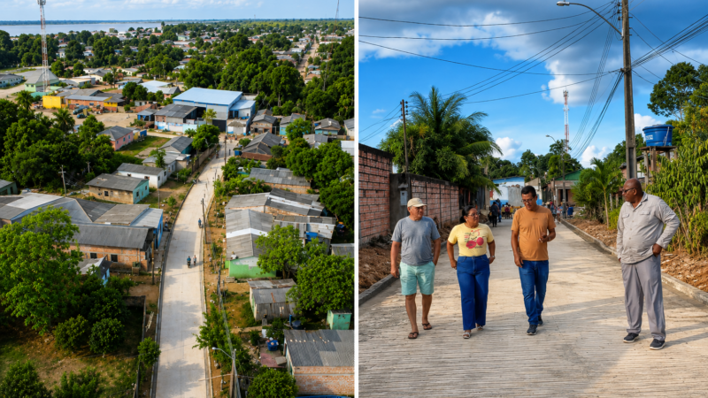 Pavimentação transforma trecho de ruas do Setor Palhal em Nova Olinda do Norte