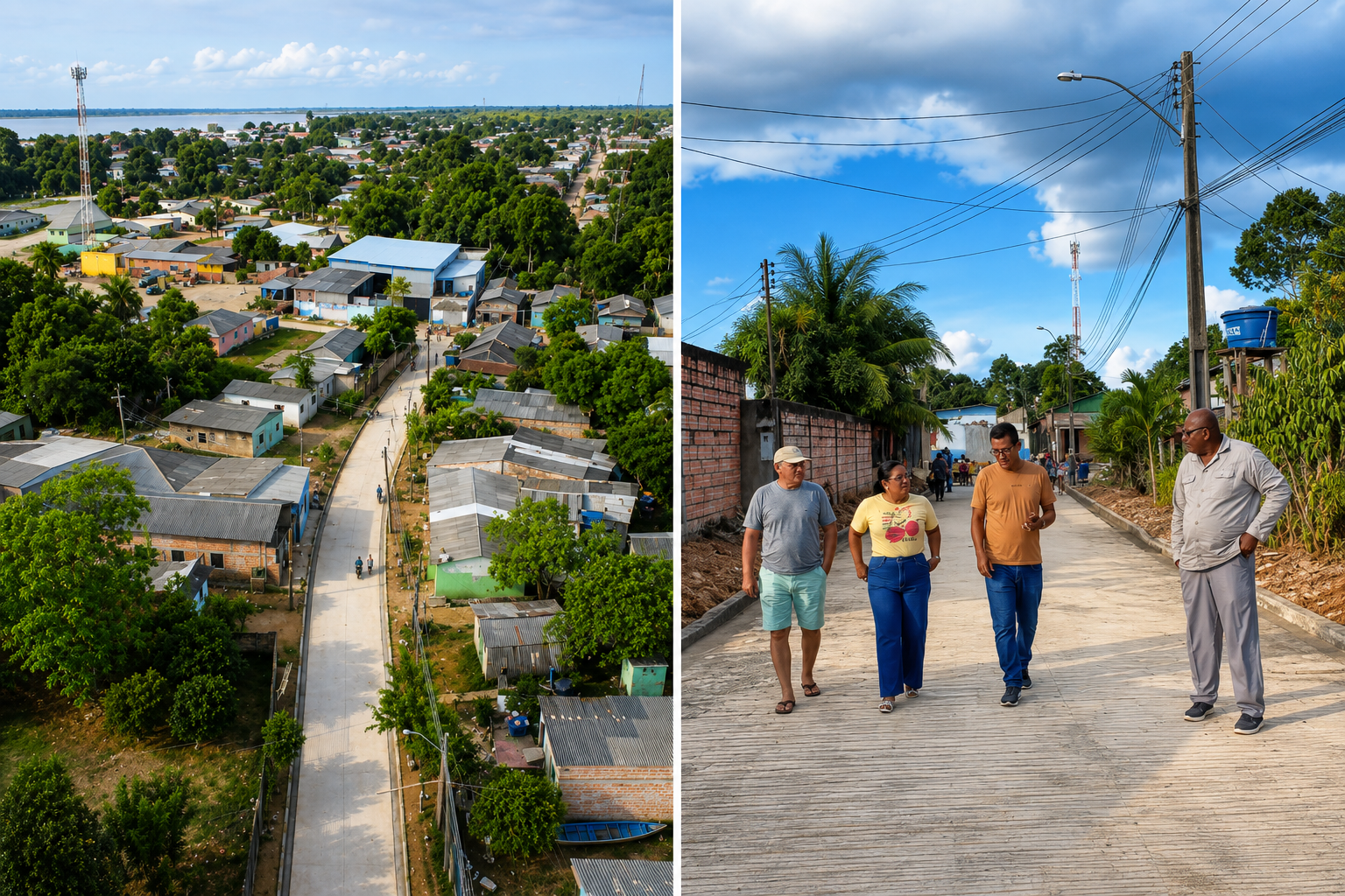 Pavimentação transforma trecho de ruas do Setor Palhal em Nova Olinda do Norte