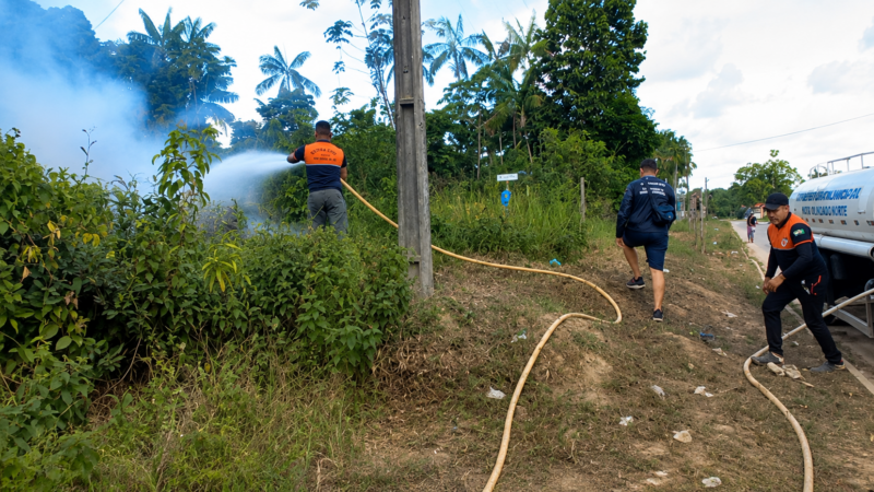 Defesa Civil e Secretaria de Meio Ambiente intensificam combate aos focos de incêndio em Nova Olinda do Norte