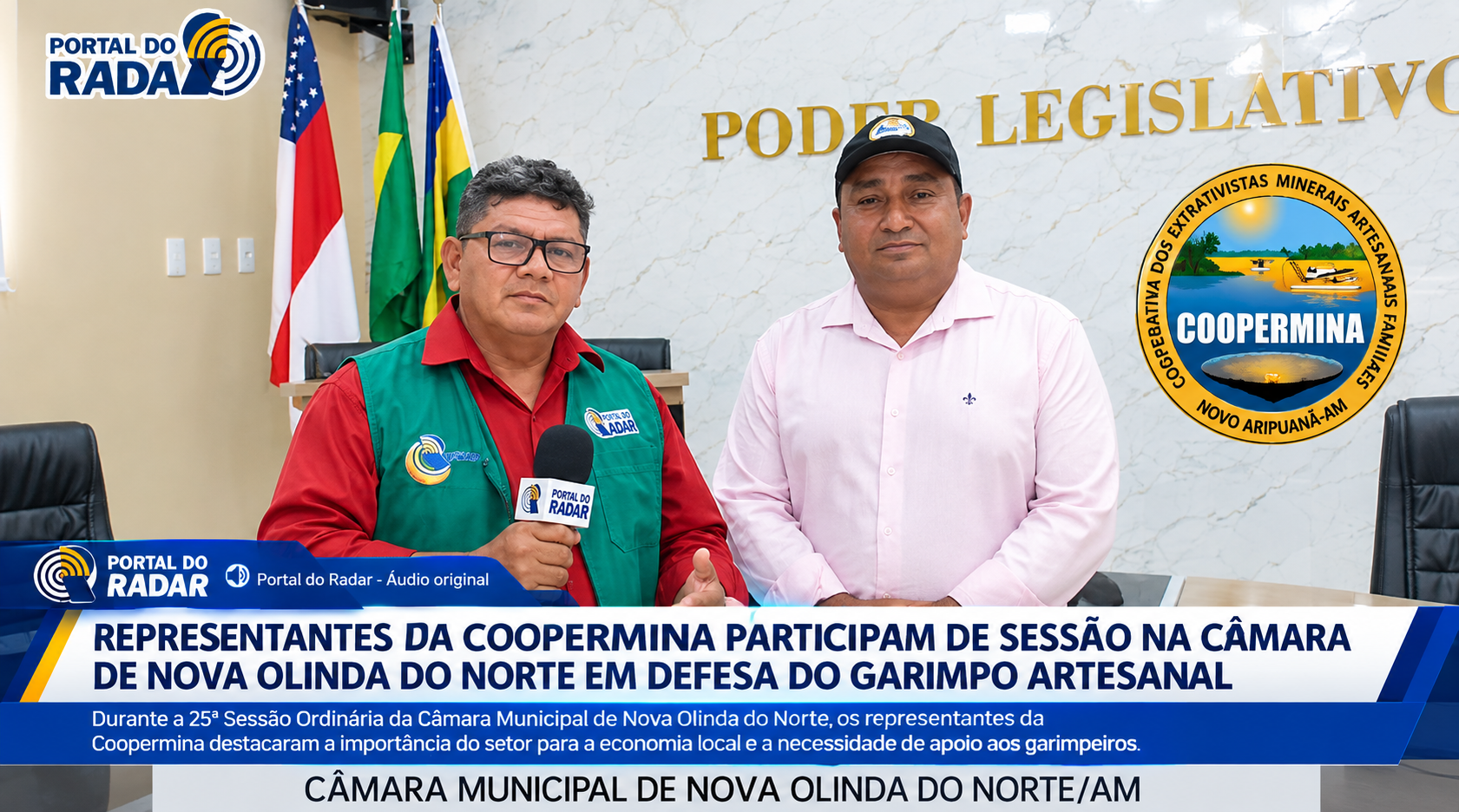Representantes da Coopermina participam de sessão na Câmara de Nova Olinda do Norte em defesa do garimpo artesanal