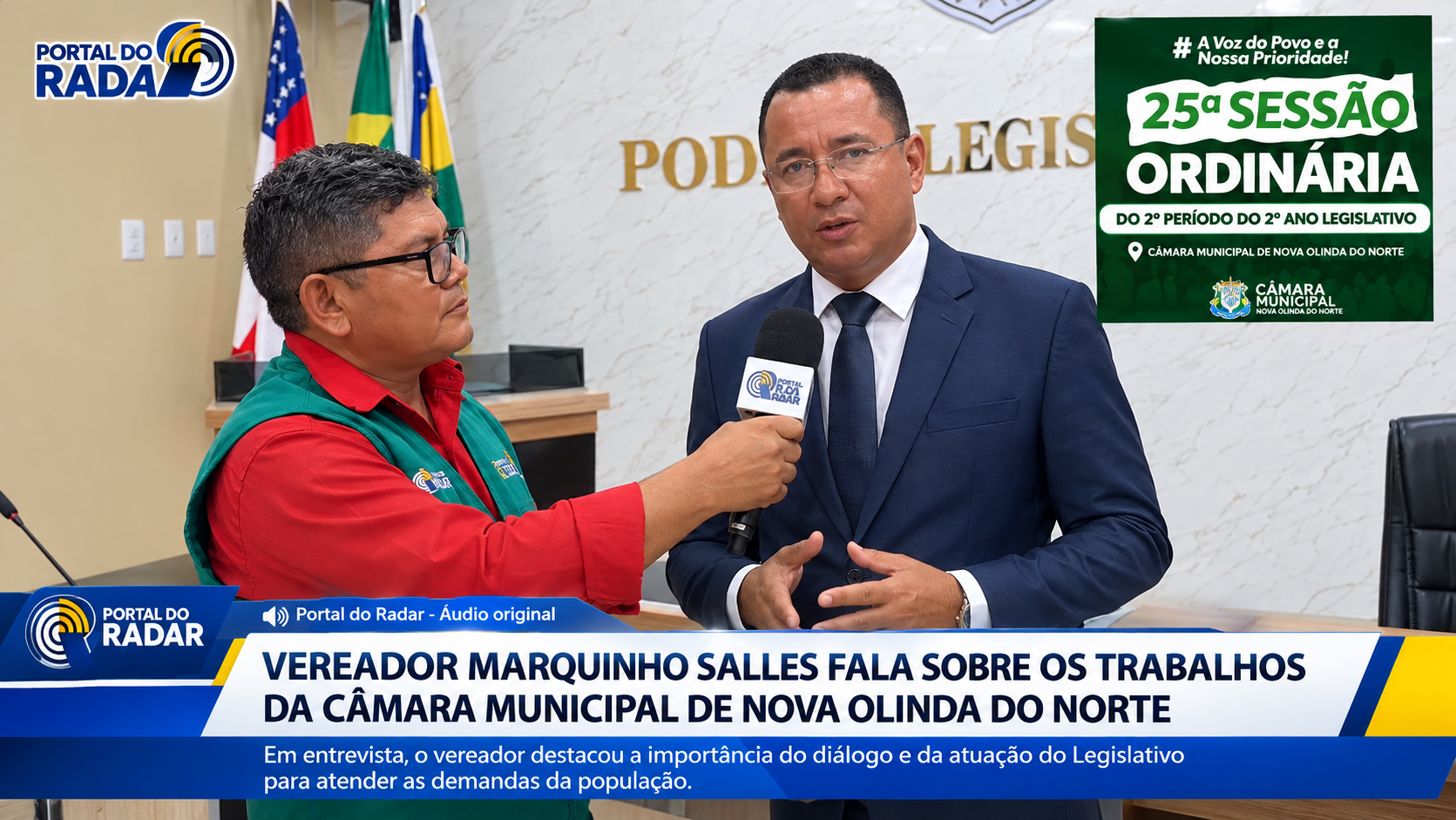 Vereador Marquinho Salles fala sobre os trabalhos da Câmara Municipal de Nova Olinda do Norte